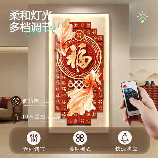 Hanxuan Jiuyu Image Entrance Decoration Painting est en face de la porte de la porte, ce qui signifie bon, le personnage de Fu peinture suspendue, sens haut de gamme, Corridor Mural Lights, Z5833 Picture principale, vente chaude, 90 * 180 (recommandée 1,2 mètre à 1,5 mètre mur)