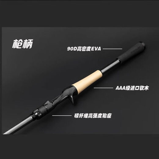 现货24款不鳜buguilure路亚竿MASHUO轻量化超快调虫竿鳜鱼黑坑鲈 2.02米 两节枪柄C682M+(黑坑枪鱼)