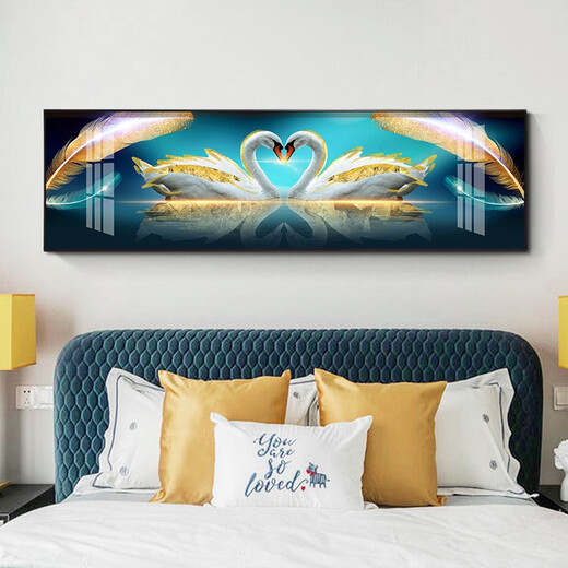 
Mo Hua Lulin Modern Simple Bedroom Decoration Painting Warm and Romantic Bedside Painting Hotel Hotel B&B Room Hanging Painting Background Wall Painting 01 Supporting Mo Yimo 9272 200*60 Black Frame (Diamond Inlay Painting) Customized Size