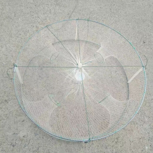 Baichao thick round shrimp pot fishing net fish pot shrimp net fishing net fishing gear transparent white shrimp pot folding shrimp pot 4 imports (diameter 33 cm)