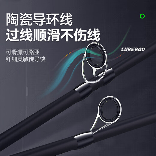 Mengduofulua rod full set of Luya fishing rod road slide rod newbie fishing rod sea rod straight handle spinning wheel gun handle water drop wheel 2.1m Luya road slip double-hand spinning wheel set