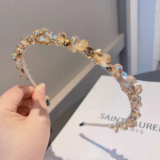 Diebar de diario de cristal Kamalen Diadema hecha a mano Cabello prensado Cabello de hada para la cabeza de cabeza de cabello Mujeres de alta gama 2025 Accesorios para el cabello Regalo de cumpleaños para mujeres con dientes blancos con dientes