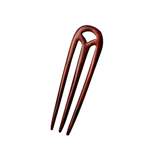 Beautiful wood U-shaped hairpins, sandalwood hairpins, double hairpins, three hairpins, handmade antique Hanfu cheongsam, daily updo hairpins, ebony vase, three hairpins, free cat comb