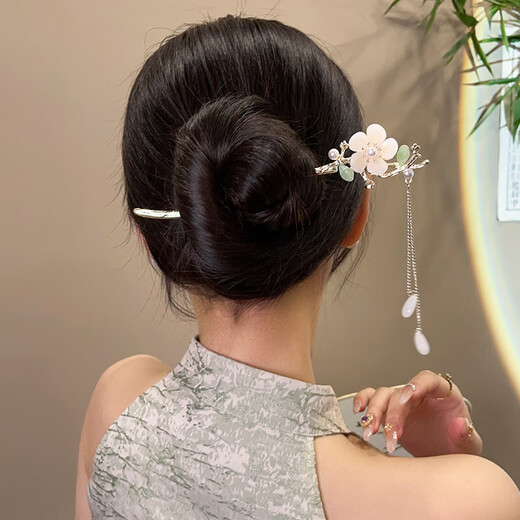 Nianfu ancient style hairpin cheongsam hairpin step shake new Chinese style Chinese style hairpin hairpin Mid-Autumn Festival gift for girls flower hairpin gift box