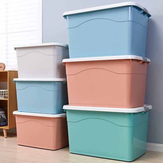Chenzhi Shangpin Storage Box Extra Large Household Products Plastic Box Wholesale Storage Box Clothes Storage Box Dormitory Thickened Organizing Box Mint Green 80# (Length 47* Width 34* Height 27.5cm)