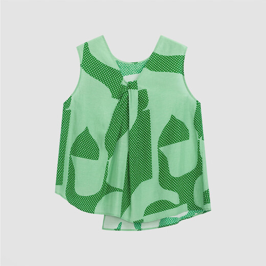 Bobo [Mulberry Silk] Bobobo Dot Geometric Shirt for Women's Summer New Style Shopping Mall Même chemise sans manches bdr2hd1343 L14 Forest Green Flower S