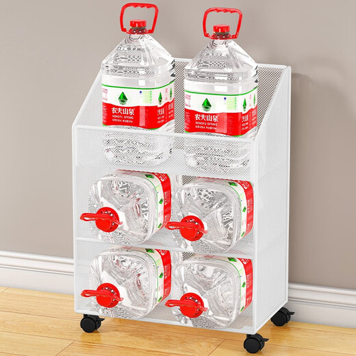 Yisijia Under Desk Storage Rack Bookside Desk File Storage Cabinet Desk Trolley Desk Bottom Desk Bookcase Removable Three-layer White Mobile Model Small Size