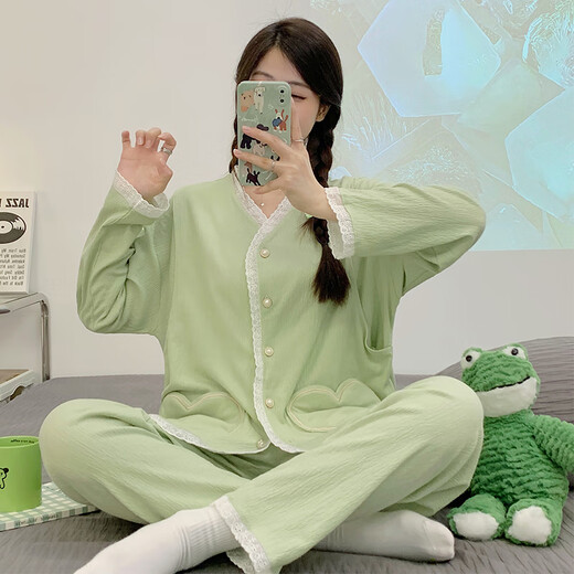 乔雨萌月子服冬季棉产后哺乳大码孕妇睡衣女春秋款怀孕期两件夏天套装 月子v6628棉开衫兔子套装 5XL  建议200-220斤穿