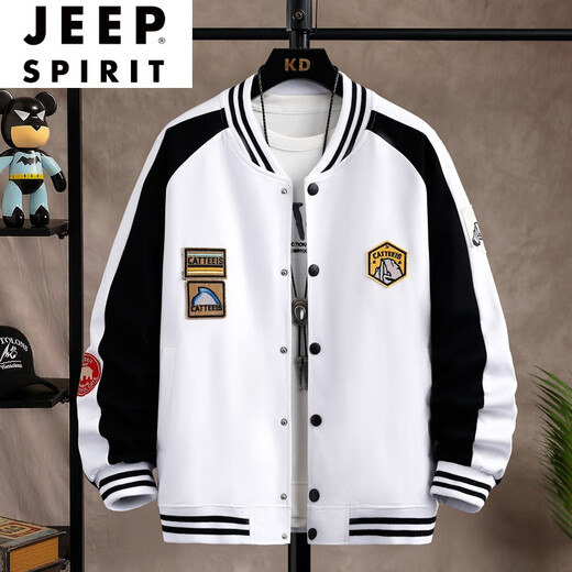 Jeep Spirit Teenagers printemps et automne Nouveau costume de baseball Boys Vestes belles vestes adolescents automne xycp-724 noir L