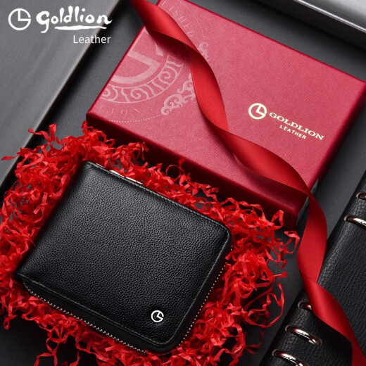 Jinlilai Wallet Men's Short 2025 New Genuine Leather Multi-Function Zipper Wallet Licencia de conducir Bolsas Fashion Business Men's Wallet Horizontal [Autorización oficial, una falsa penalización diez]