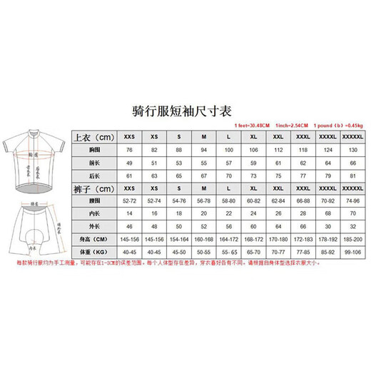 晴碧琳（Qbily）骑行服套装夏季短袖款自行车速男士上衣公路山地车服装单车衣服 黑白色丨夏季短款 2XL （70-77kg）