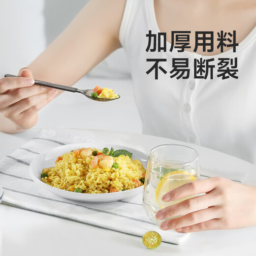 Meliya disposable forks and spoons individually packaged food-grade cake dessert takeaway spoons table spoons fruit picks individually packaged disposable table spoons 50 pieces