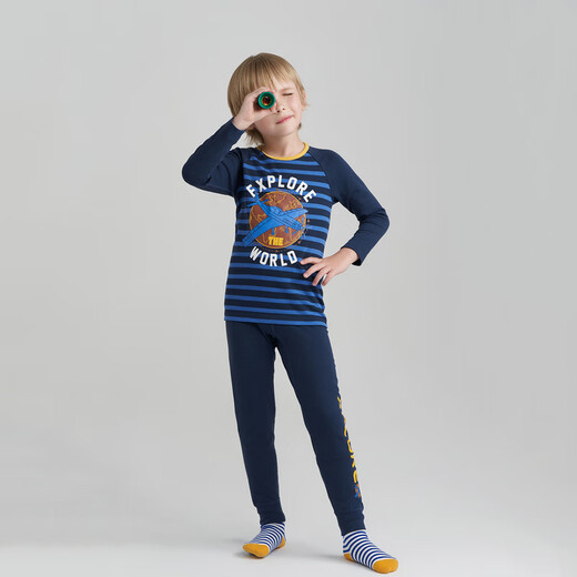 Aimer kids admiring children 23AW warm sun new style men/girl single-layer round neck long sleeves/single-layer trousers AK173C983 trousers aircraft 90