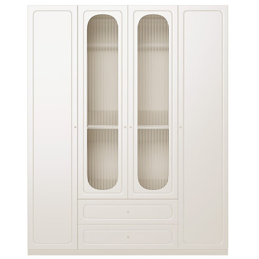 Shuanghu Light Luxury Modern Simple Wardrobe Home Bedroom One Door to Top Combination Cabinet Four Five Six Door Wardrobe 23105 Two Door Wardrobe + Top Cabinet + Dressing Table + Makeup Stool