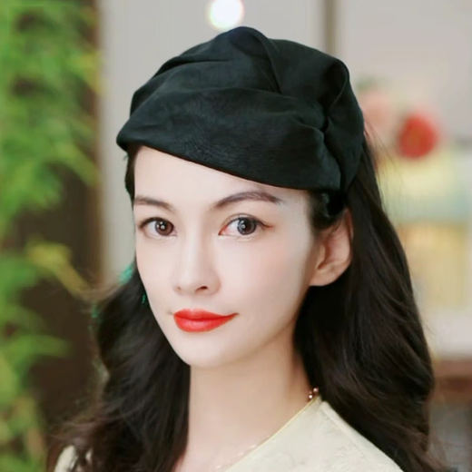 Idel cloud gauze headband retro French half hat small hat hair hoop fine hair clip black dinner hair accessories for women to cover white hair cloud gauze headband F2153