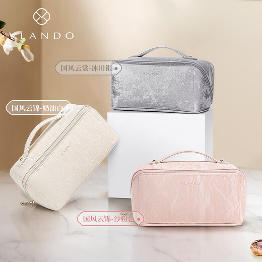Weilando national style makeup bag new large capacity portable travel storage bag birthday gift for girlfriend sand pink