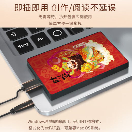 希捷（SEAGATE）移动硬盘机械 简系列 个性彩绘设计款 USB3.0 定制移动硬盘 高速便携 节日生日礼品送礼 兼容MAC 【财到】祝财源广进 2TB 送硬盘包