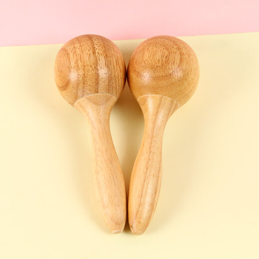 Martillo de arena de madera LU de tres veces instrumento de percusión temprana Bola de arena para niños Martillo de arena de arena de arena para niños de tres colores (1 par)