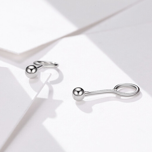 Jamie PT950 platinum earrings for ear care-Yuanzhu Doudou pt950 platinum earrings-a pair of about 1-1.2 grams