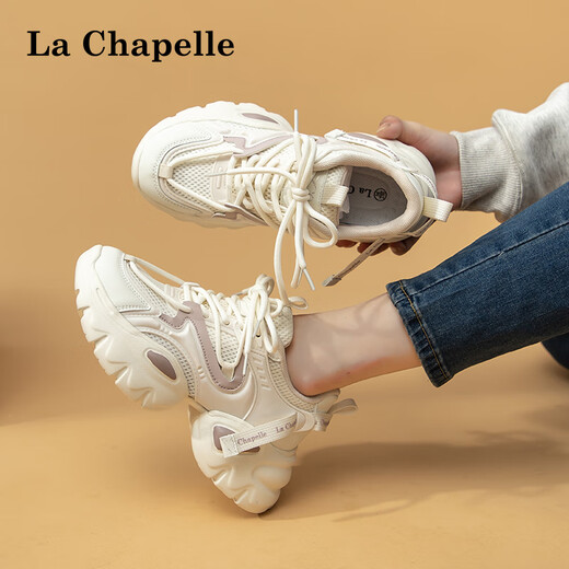 La Chapelle Chaussures féminines chaussures papa chaussures en mesh chaussures de sport légèrement respirant léger semelles épaisses chaussures de course femme doux mi zi q695 40