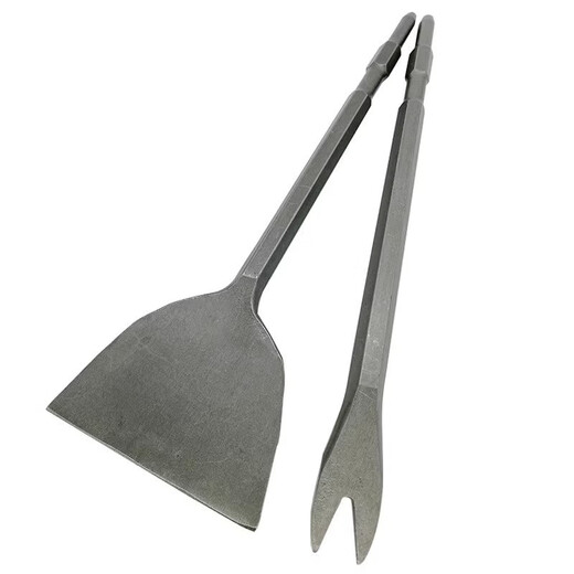 Thunder Gold Steel Electric Hammer Impact Drill Square Handle Flat Chisel Pickaxe Electric Pickaxe Shovel Fork Chisel Grooving Shovel Wall Removal Copper Flat Chisel Square Handle Electric Hammer Copper Removal 4-piece Set 120+50+Y Type+Crescent