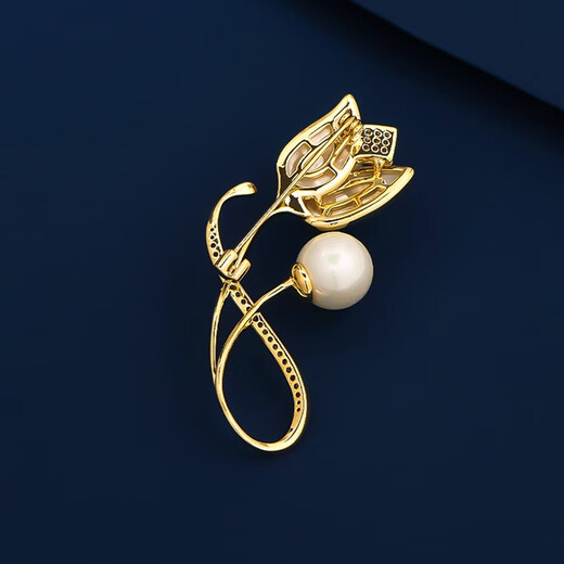 Marco Bizzarri high-end brand brooch, light luxury brooch, high-end women's exquisite tulip suit, anti-exposure women's corsage, Mother's Day gift for mom, Teacher's Day gift for teacher