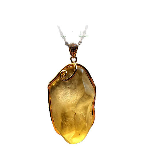 DRJEFUN Libyan gold glass meteorite pendant natural desert Libiyan couple original stone pendant ysdz1732