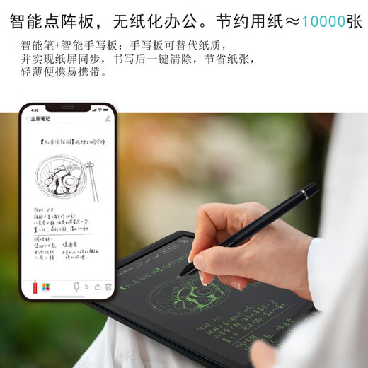 乐发芽Ophaya电子笔记本手写syncpen智能笔纸屏同步手写板商务办公会议记事本可存储记录日记本创意礼品 经典款礼盒装【智能笔+PU笔记本】国际版