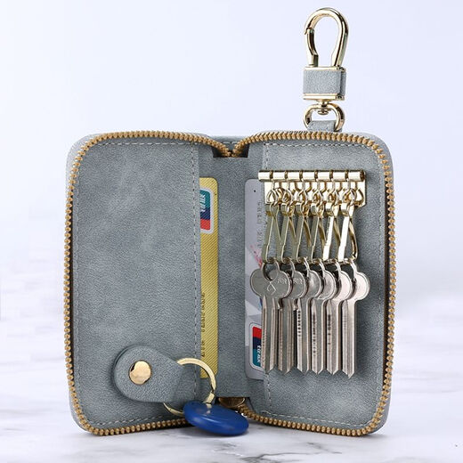 Sichuan Bu Key Bag и кошелек интегрированная, три в одном 2024 Canvas Мужчины и женские автомобильные сети ключей, когда висят талию многофункционально чернокожие [6 кнопок + 2 Положение карты + 1 контроль доступа]