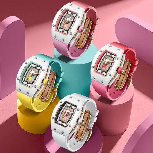 Bugatti (Bonest Gatti) Watch Phantom Serie Frauen Mode Automatische mechanische Uhren geben dem Jubiläum der Freundin Valentinstag Geburtstagsgeschenk BG9906-L1 Keramik Weiß