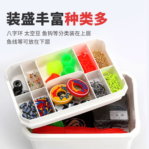 GUBPMTSHIM fishing gear accessories storage box portable tool box parts storage box fishing line eight-figure ring accessories box double layer extra large size
