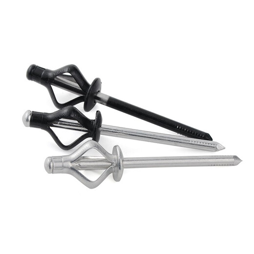 Jinggong lantern rivet aluminum core blind rivet three-prong round head rivet painted black decorative nail rivet 3.2/4/4.8 4*25*12 natural color large cap (200 pcs) Discount