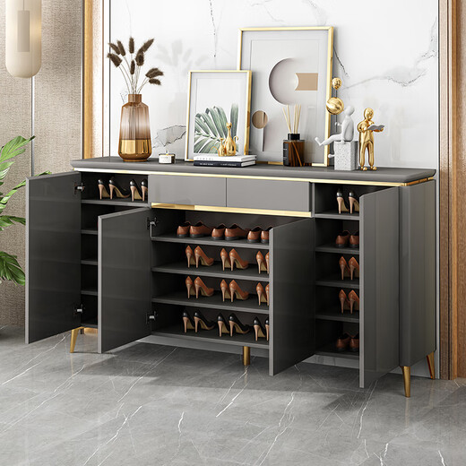 Star Discovery Shoe Cabinet Light Luxury Household Door Entrance Entrance Storage Cabinet Large Capacity Hall Cabinet Friendly D826 White (Size 158*34*100)