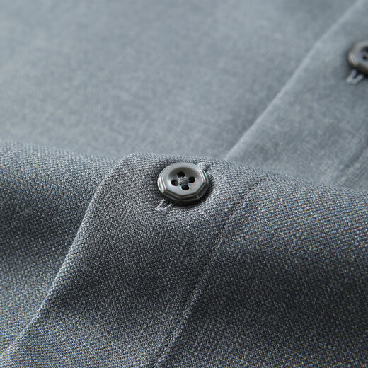 YOUNGOR shirt men's autumn and winter young men's long-sleeved shirt wool blended fabric solid color shirt gray plain VLQW119708DBA 44 (185/108A)