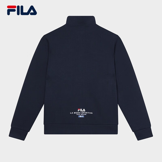 FILA Official Jacket Men's Autumn and Winter Basic Comfortable Simple Casual Commuting Stand Collar Top Jacket Men Legend Blue-NV XL 180/100A/XL