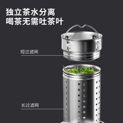 ihold 保温杯男士不锈钢大容量茶水分离水杯保冷水壶刻字礼品定制logo 旗舰测温【送杯套杯刷】600ml 316不锈钢保温杯