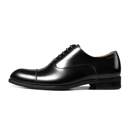 
THOM WILLS business formal leather shoes men's cowhide handmade three-joint genuine leather British Oxford shoes men's young groom wedding shoes black bright leather + rubber sole B672-Y2 43 /8.5 size