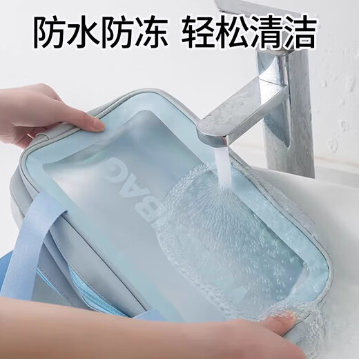Miaozhan Cosmetic Bag Women's Portable Wet and Dry Separation Large Capacity Cosmetic Storage Bag Waterproof Travel Toilet Bag 2024 New Large Blue Wet and Dry Separation Double Layer Thickening