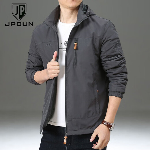 JP Jacke plus Fleece Herren -Kapuze Casual Dick Jacke warm 9898 Grau 2xl