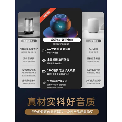 索爱S35音响蓝牙音箱高音质家用无线小度智能车载迷你小型低音炮 油彩白Ultra版【小度AI2 0 | 峰