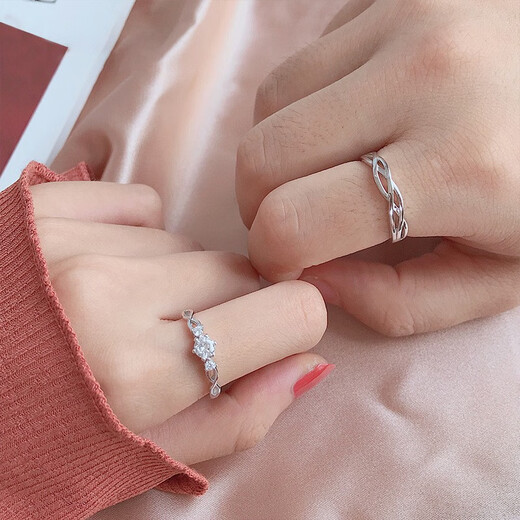 Core luxury couple rings, a pair of living rings for men and women, wedding and proposal diamond fake rings, lovers' commemorative gifts for girlfriends, a pair of couples