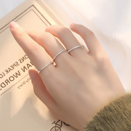 MZMZ platinum ring Sansheng pt950 women's ring platinum ring ring stacked tail ring for girlfriend and wife platinum single ring order note style/ring number 9-16