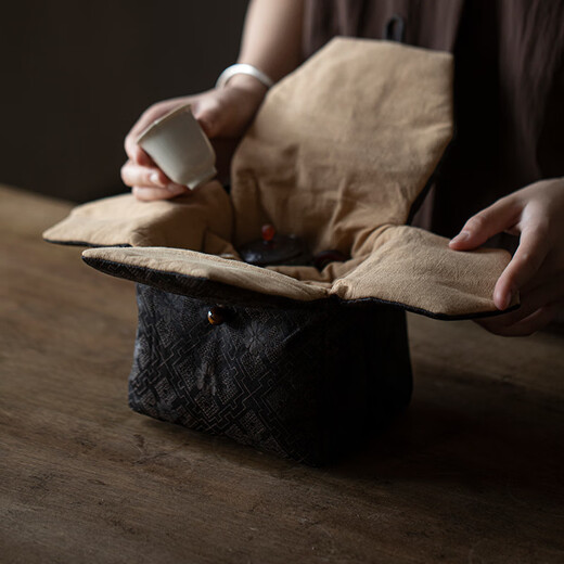 Резная ароматная облачная пряжа, утолщенная сумка для хранения из хлопка и льна, дорожная сумка, тканевая сумка, чайник, ярмарочная чашка, чайный сервиз, чайная чашка, портативная тканевая сумка, парчовая сумка для хранения чайного сервиза 14108