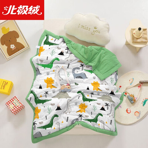 Arctic velvet children's air-conditioned quilt baby summer cooling quilt baby home nap blanket bedding three-piece set kindergarten washed cotton Lion Kingdom air-conditioned quilt 120*150cm