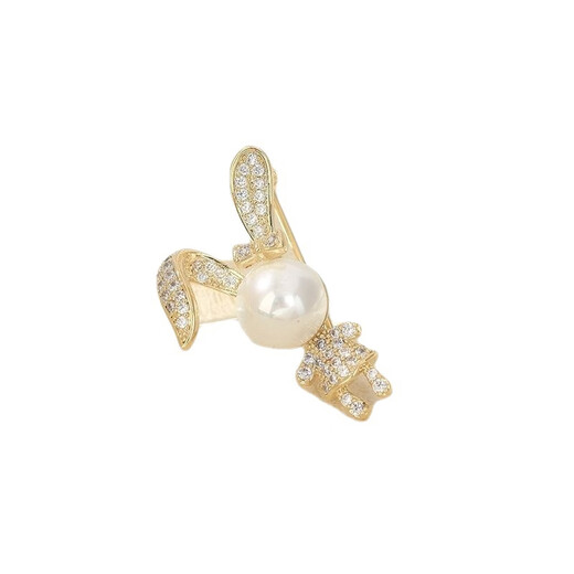 Lan Boli 2022 new trendy and cute rabbit brooch Japanese pearl brooch neckline anti-exposure cardigan brooch brooch full of diamond rabbit