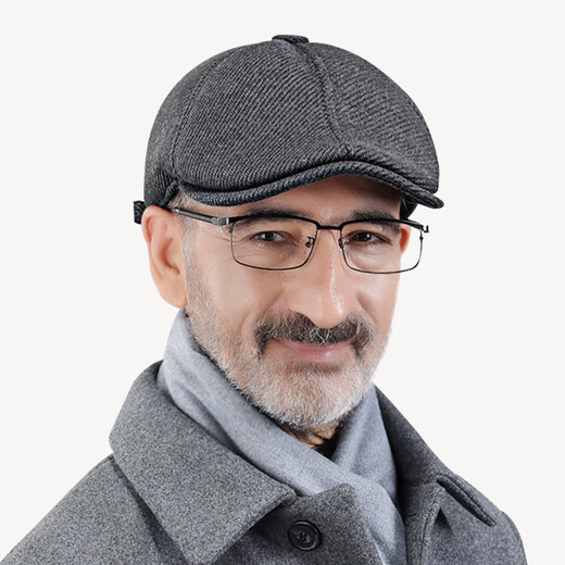 Red Dragonfly (RED DRAGONFLY) elderly hat men's winter middle-aged and elderly father and grandfather old man hat British style warm peaked cap forward hat