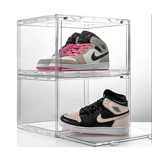 Yong Huan Full Hard High Transparent Shoe Box Shoe Wall Magnetic Absorption Box Sneaker Box Magnetic Side Opening Dustproof Anti-Oxidation Six Sided Wall Cabinet Ten Packs Six Sided High Transparent Side Opening Product Explanation Video Right