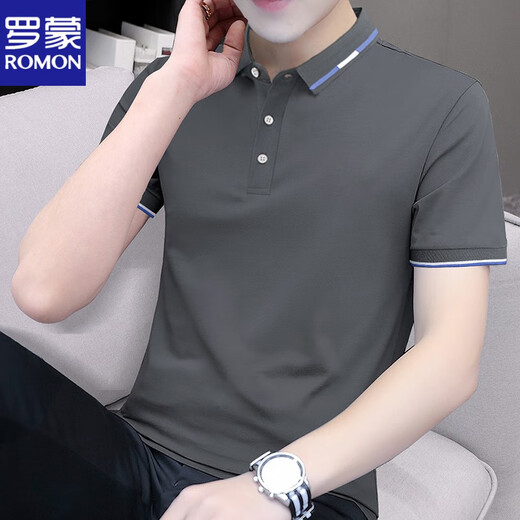 罗蒙（ROMON）polo.衫短袖t恤男士珠地棉潮流2025新款上衣服夏季男翻领半袖体恤 5012白色 XL (适合：130-145斤)