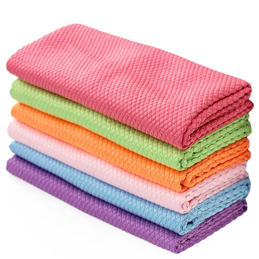 Carole fish scale rag thickened and enlarged rag kitchen large dishwashing handkerchief glass scouring pad cleaning cloth hotel dishwashing 4 pieces 50*40cm