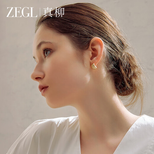 ZEGL simple curved earrings women's earrings 925 silver needles temperament high-end luxury light luxury birthday gift for best friend